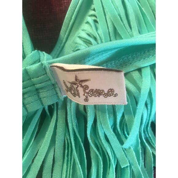 LULI FAMA Cosita Buena Push Up Fringe Bikini Top Sz Medium M SEXY SIREN MERMAID - Picture 4 of 5